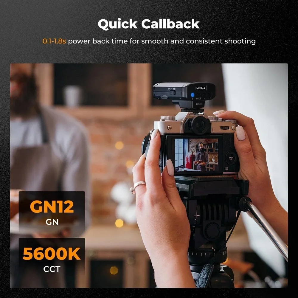K&F Concept Camera Speedlite Flash 5600K GN12 DSLR‎ Light Built-in Battery Mount
